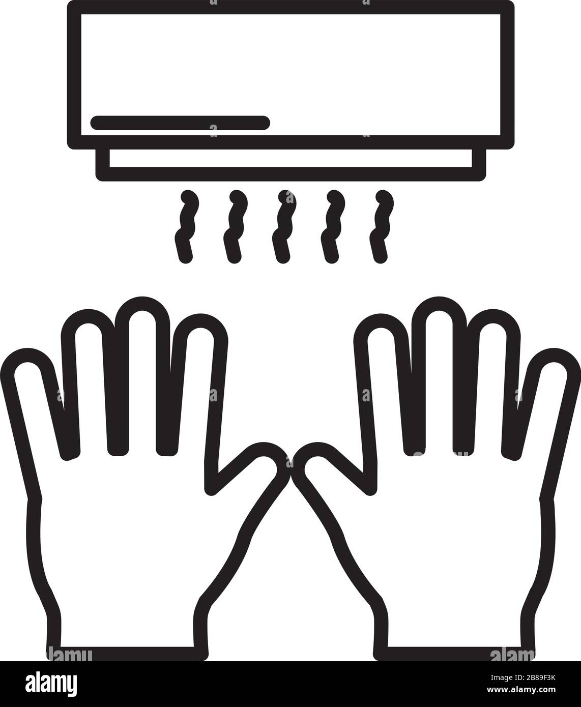 Conception vectorielle de style ligne sèche-mains isolée Illustration de Vecteur