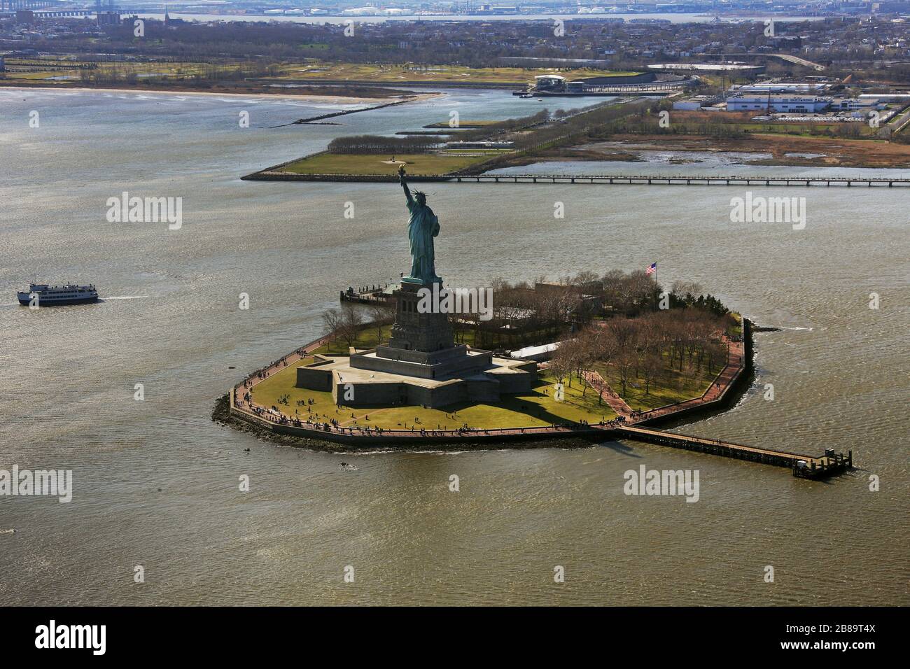 , Statue de la liberté Islande dans le port de New York, 12.04.2009, vue aérienne, États-Unis, New York City Banque D'Images , Statue de la liberté Islande dans le port de New York, 12.04.2009, vue aérienne, États-Unis, New York City Banque D'Images