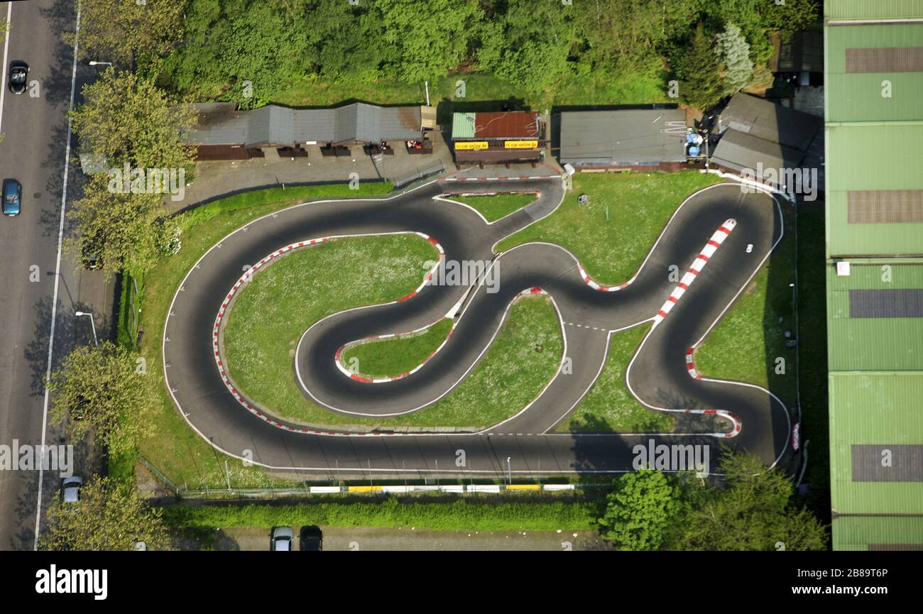 , RC voiture de course sport, circuit Am Foerderturm, 09.05.2008, vue aérienne, Allemagne, Rhénanie-du-Nord-Westphalie, région de la Ruhr, Oberhausen Banque D'Images