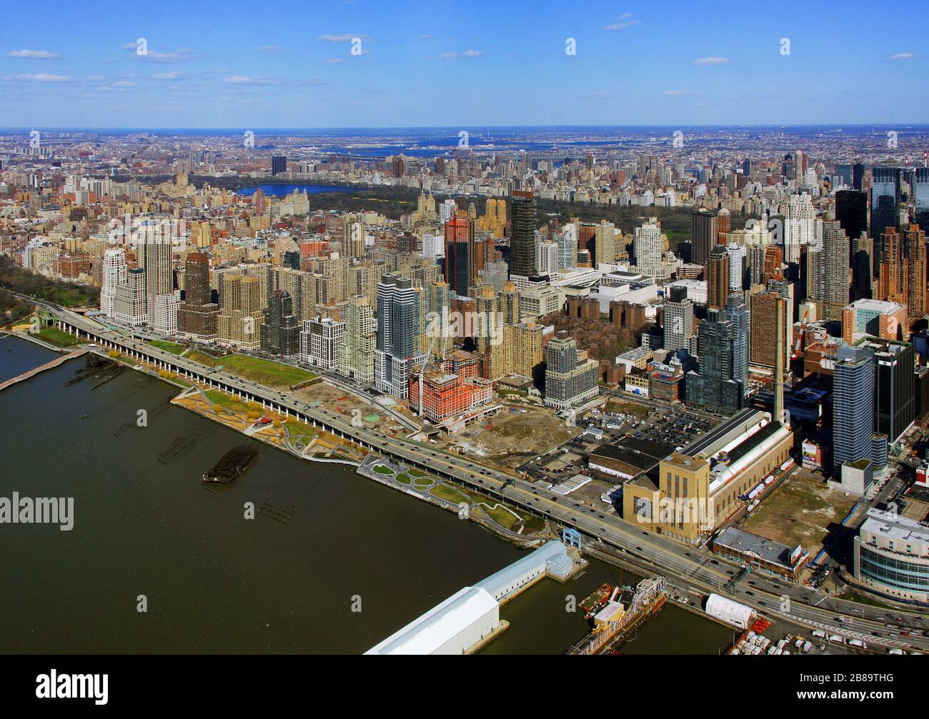 , Upper West Side district de Manhattan entre Central Park et les rives de la rivière Hudson, 12.04.2009, vue aérienne, États-Unis, New York City Banque D'Images , Upper West Side district de Manhattan entre Central Park et les rives de la rivière Hudson, 12.04.2009, vue aérienne, États-Unis, New York City Banque D'Images