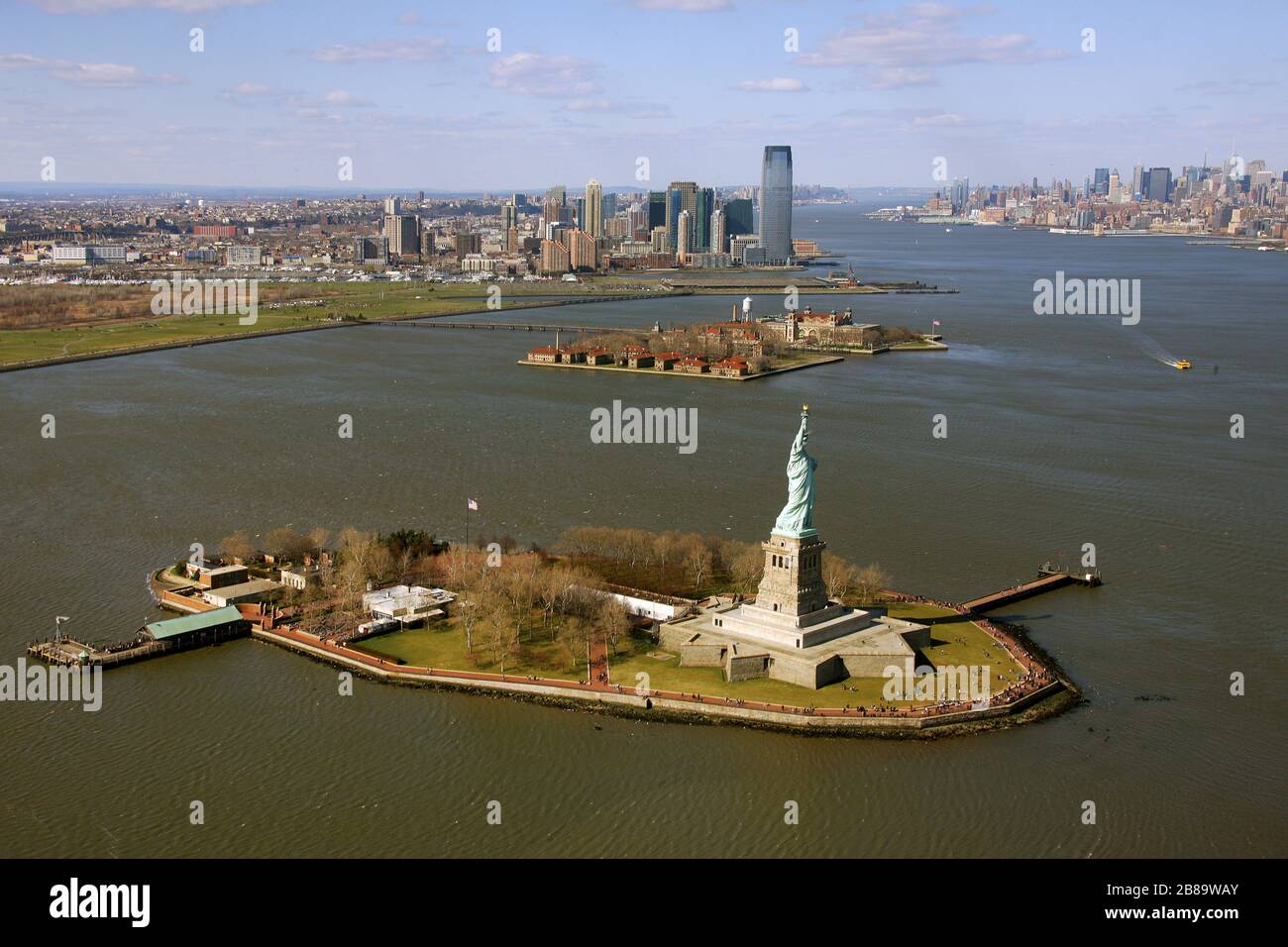 , Statue de la liberté Islande dans le port de New York, 12.04.2009, vue aérienne, États-Unis, New York City Banque D'Images , Statue de la liberté Islande dans le port de New York, 12.04.2009, vue aérienne, États-Unis, New York City Banque D'Images