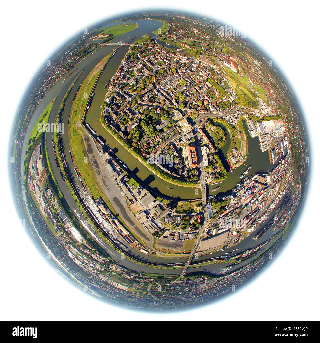 , port de Duisburg, 14.10.2011, vue aérienne, Allemagne, Rhénanie-du-Nord-Westphalie, région de la Ruhr, Duisburg Banque D'Images