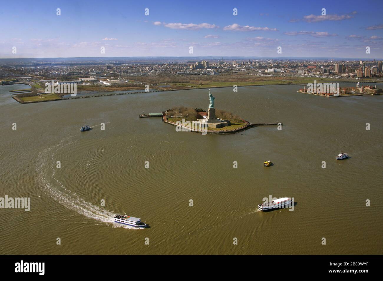 , Statue de la liberté Islande dans le port de New York, 12.04.2009, vue aérienne, États-Unis, New York City Banque D'Images , Statue de la liberté Islande dans le port de New York, 12.04.2009, vue aérienne, États-Unis, New York City Banque D'Images