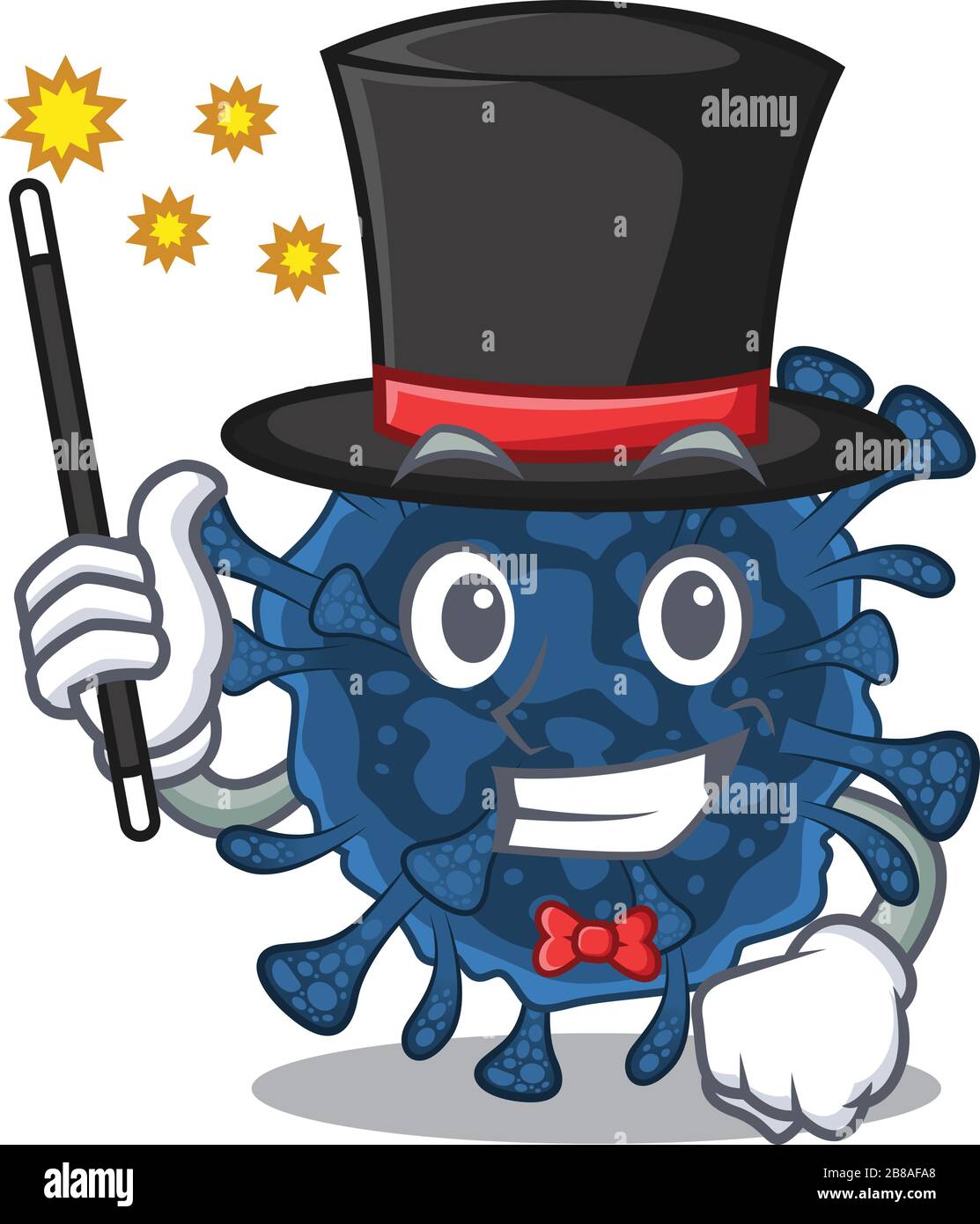 Charmant dessin de dessin animé de décacovirus comme un style magicien Illustration de Vecteur