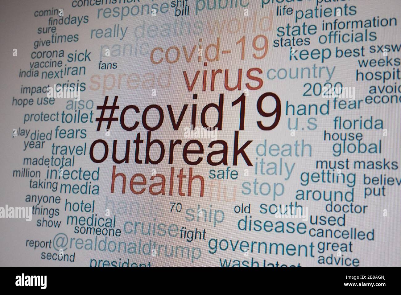 des mots relayés au virus corona Banque D'Images