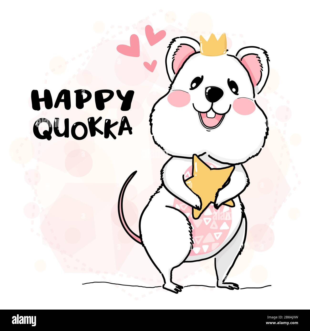 Mignon Heureux Quokka Portant Couronne Tenant Etoile Dessin Contour Animal Personnage Plat Vecteur Idee Pour Carte De Vœux Carte D Anniversaire Pepiniere Et Pueril Image Vectorielle Stock Alamy