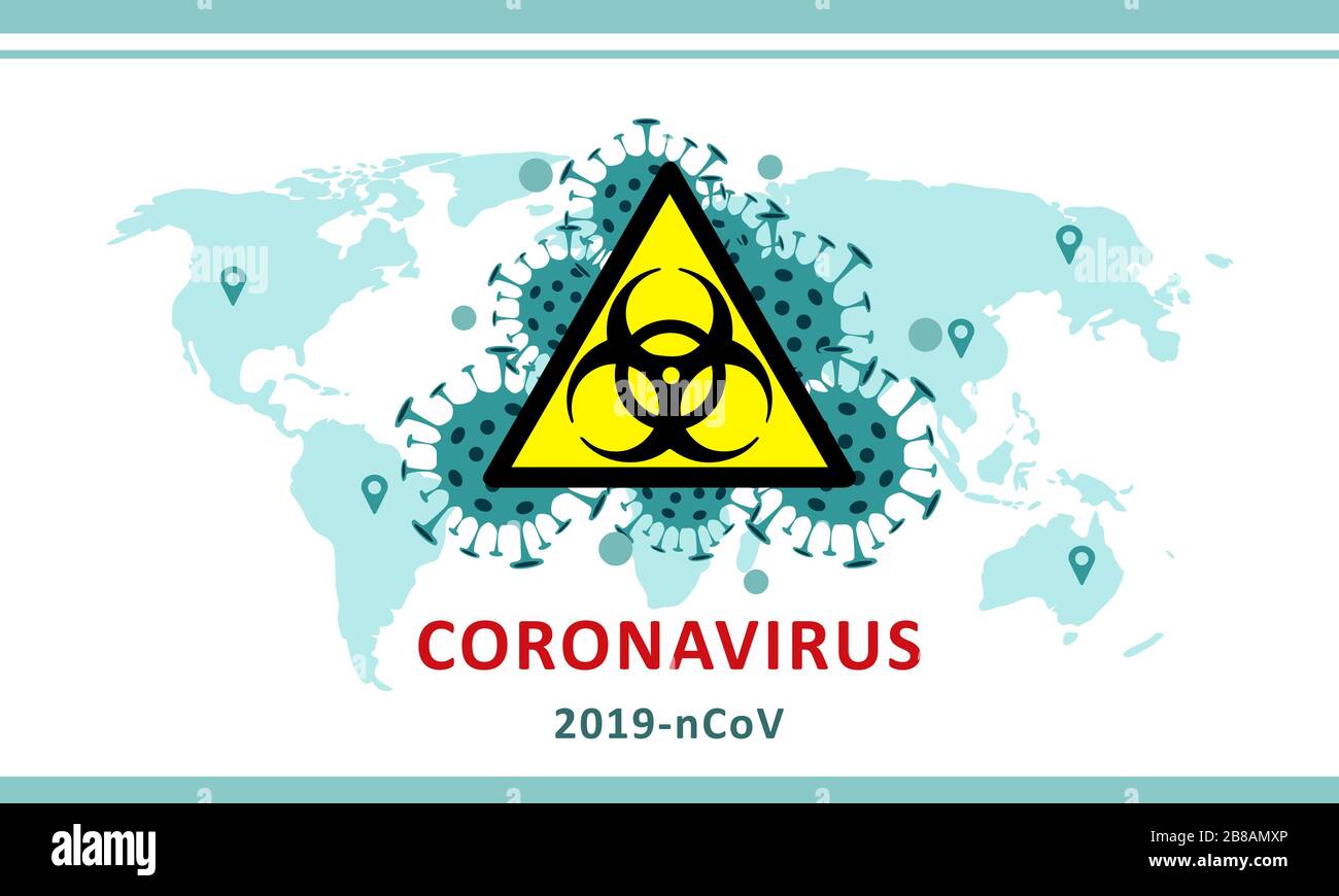 Signez les risques biologiques. Arrêter le coronavirus. Éclosion de coronavirus. Danger de coronavirus et maladie à risque pour la santé publique et éclosion de grippe. Pandémique médicale Illustration de Vecteur