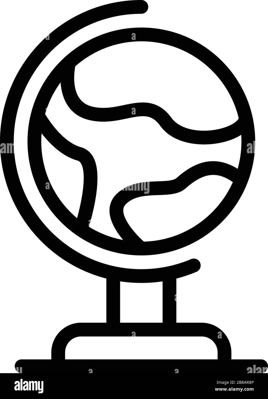 L'icône globe école style du contour, Illustration de Vecteur