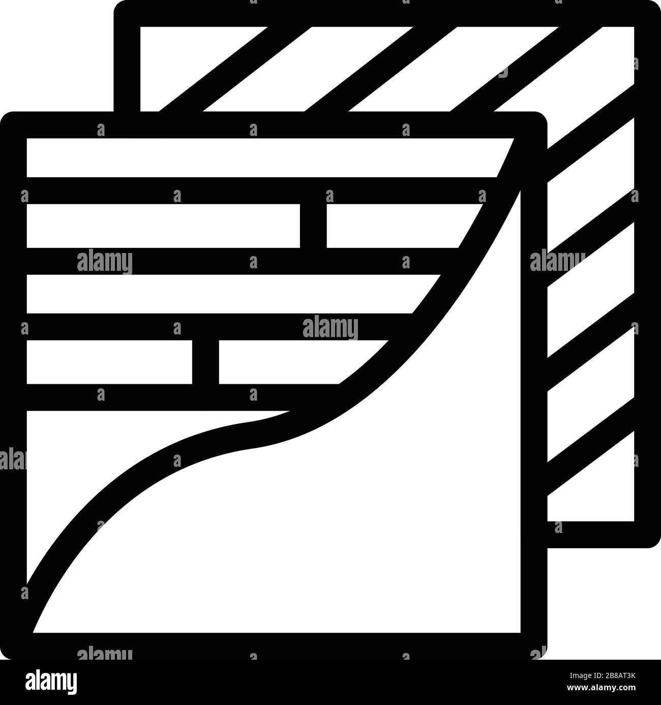 Structure de toit en icône de détail, style de contour Illustration de Vecteur