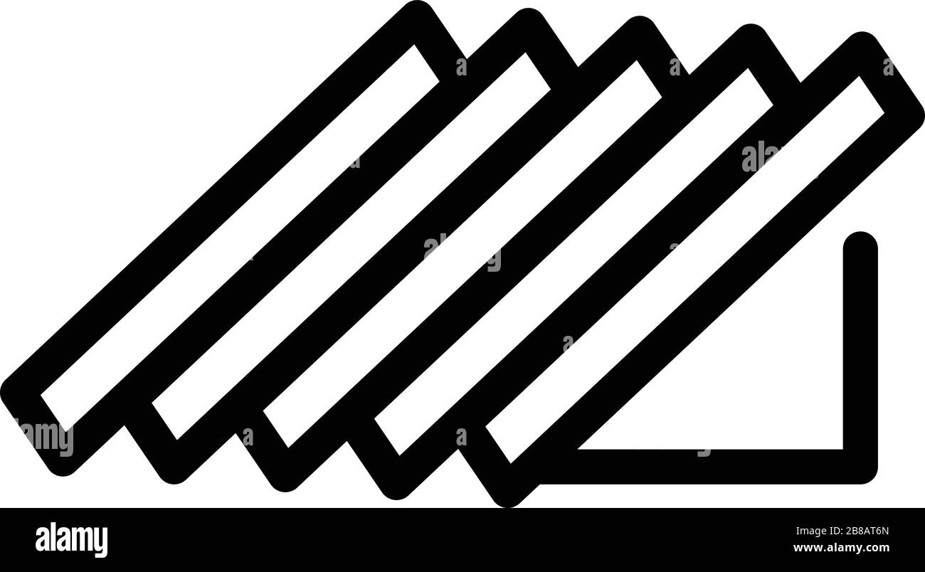 Partie de l'icône de toit pignon, style de contour Illustration de Vecteur