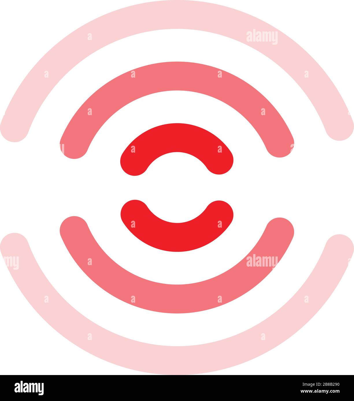 Demi-cercles rouges à gradient épais formant un symbole de connexion élégant Illustration de Vecteur