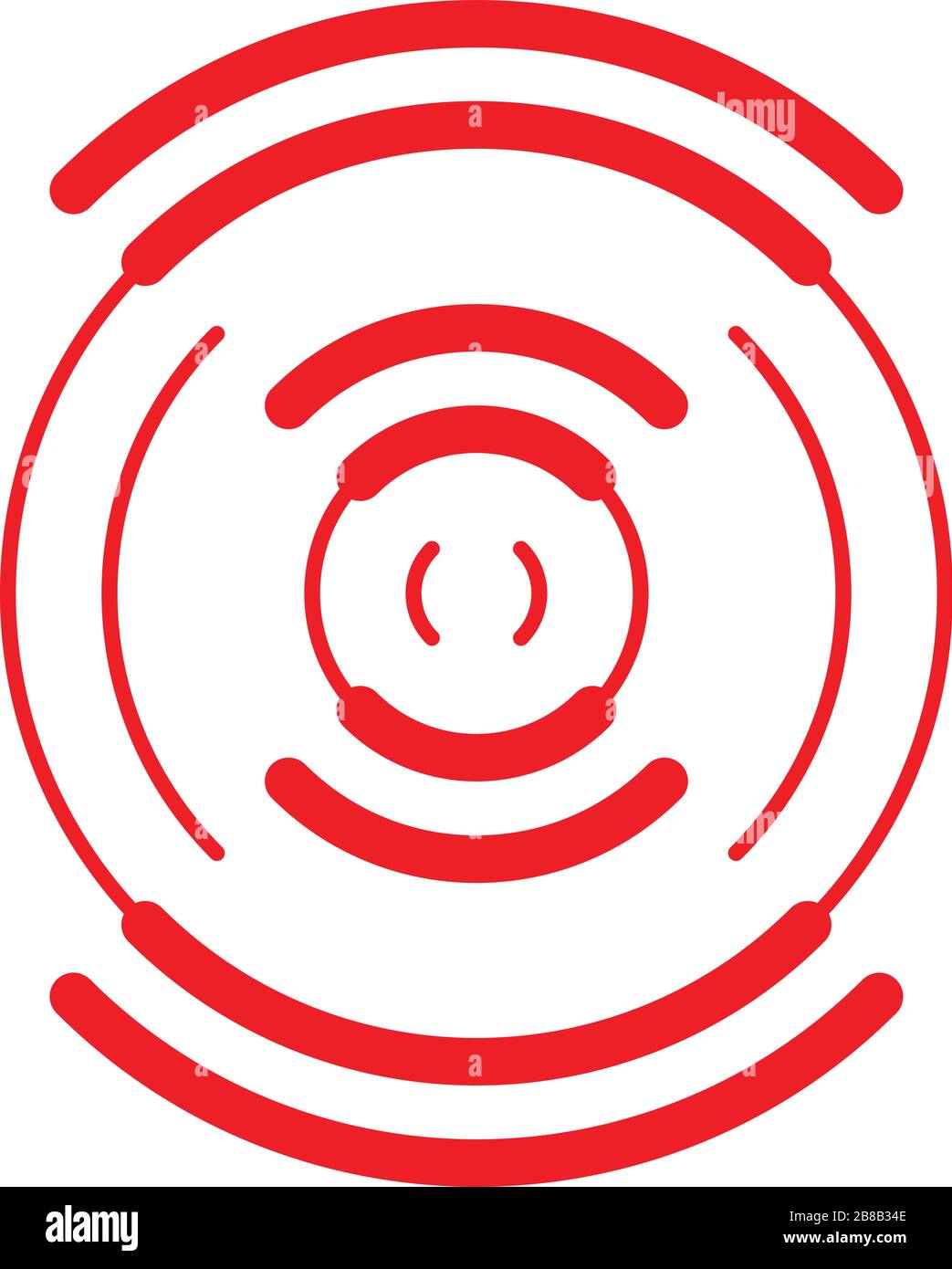 Anneaux rouges fins et épais qui forment un symbole de connexion élégant Illustration de Vecteur
