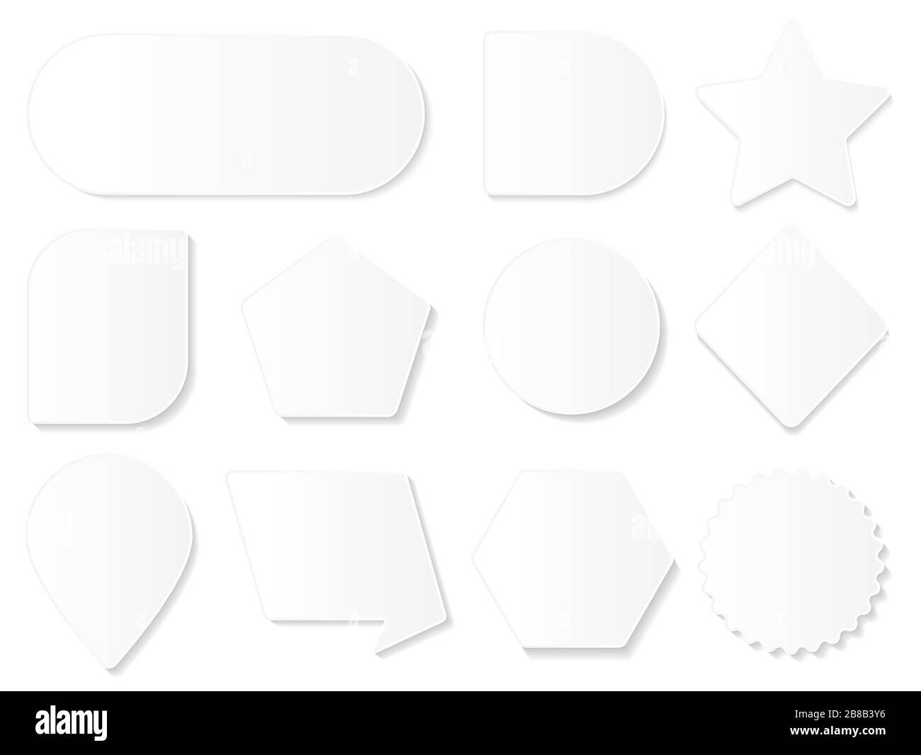 Jeu de différentes figures géométriques vides et couleur blanche Illustration de Vecteur