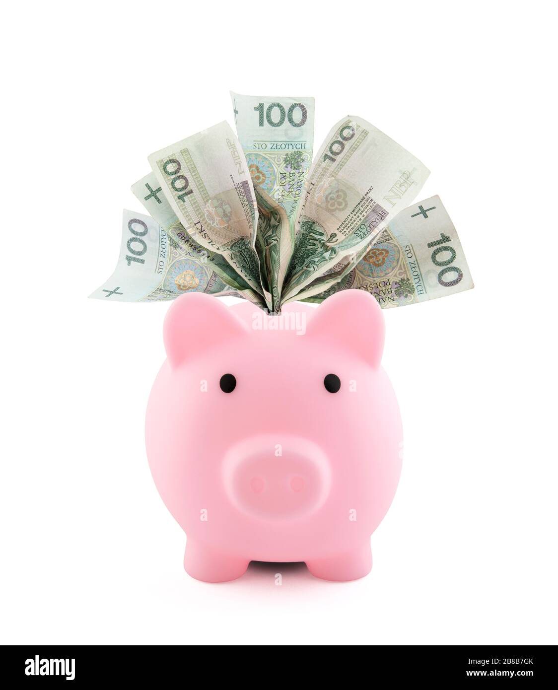 Tirelire avec de l'argent polonais Banque D'Images