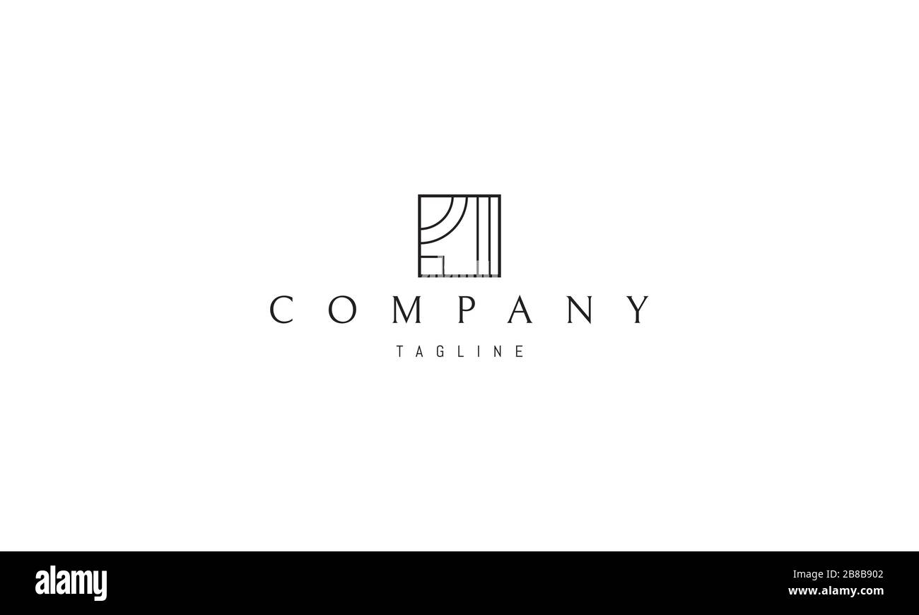 Logo vectoriel sur lequel l'image abstraite du nombre un carré. Illustration de Vecteur