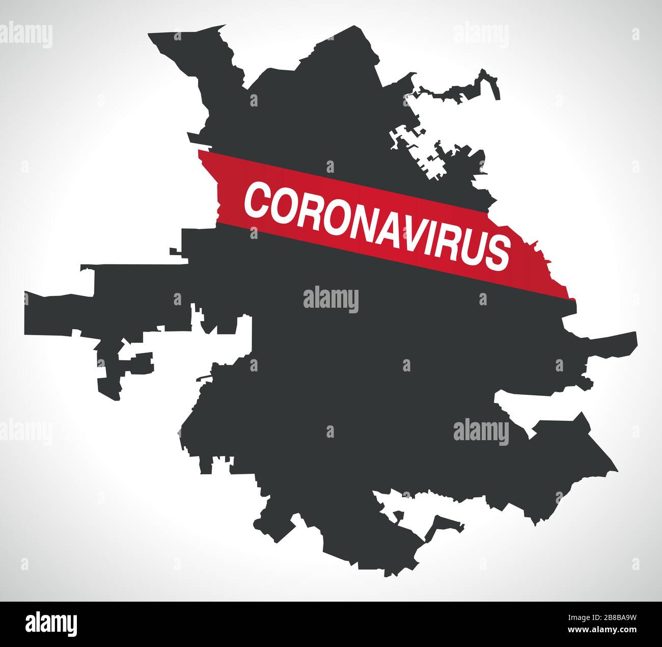 Plan de la ville de San Jose en Californie avec avertissement de Coronavirus Illustration de Vecteur