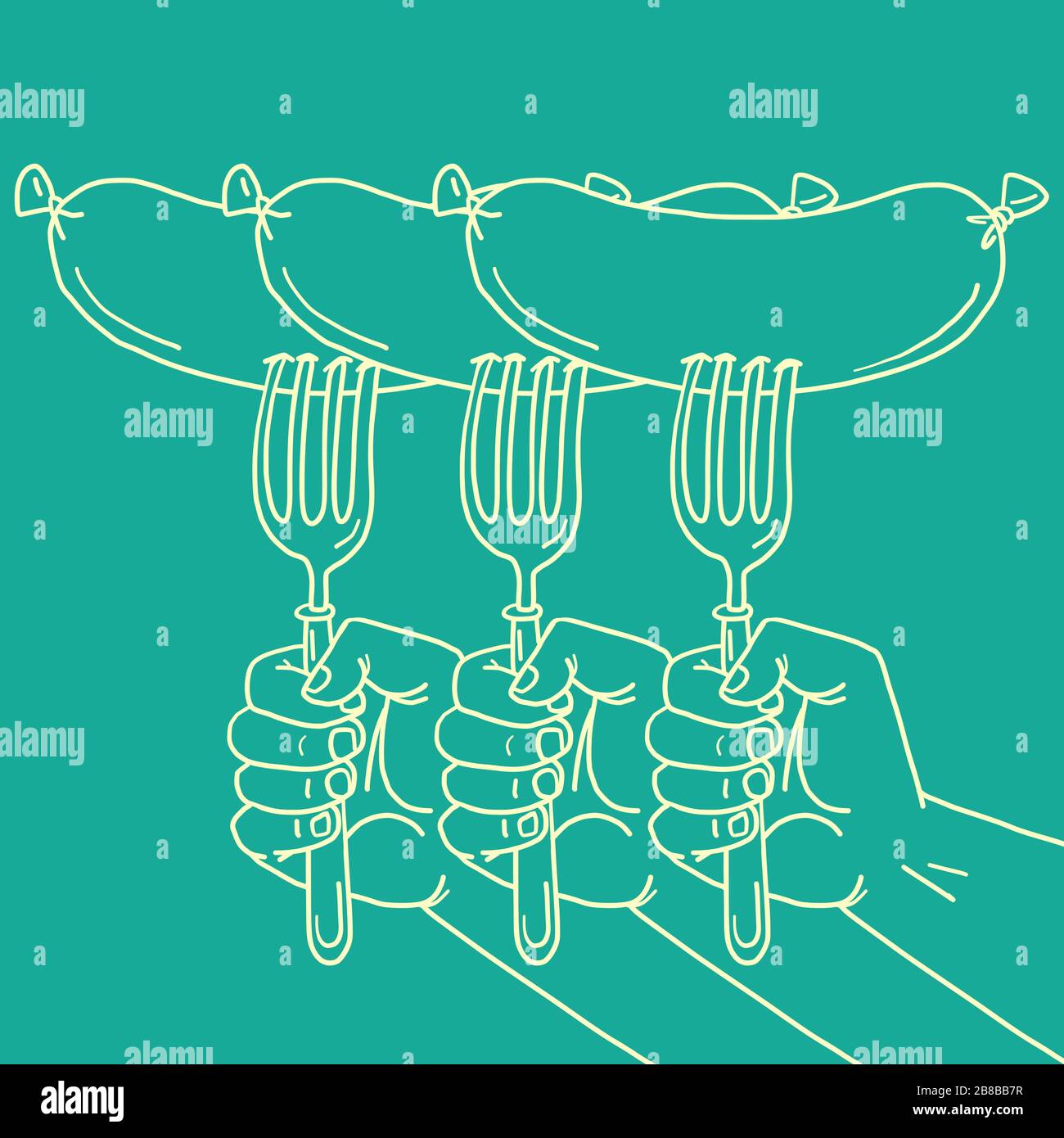 Saucisses de francfort Wiener Illustration de Vecteur