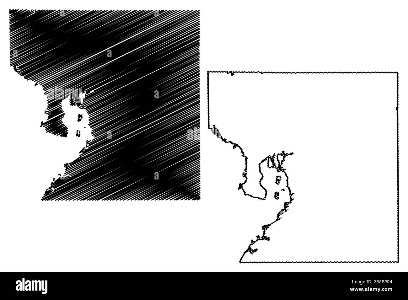 Hillsborough County, Floride (comté des États-Unis, États-Unis d'Amérique, États-Unis, États-Unis, États-Unis) illustration vectorielle de carte, esquisse de gribble carte de Hillsborough Illustration de Vecteur