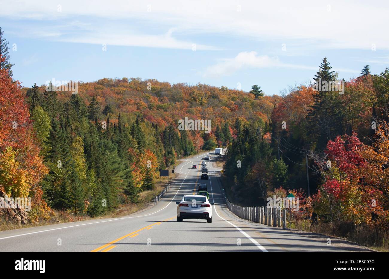 Prenez l'autoroute 60 dans le parc Algonquin, Canada Banque D'Images