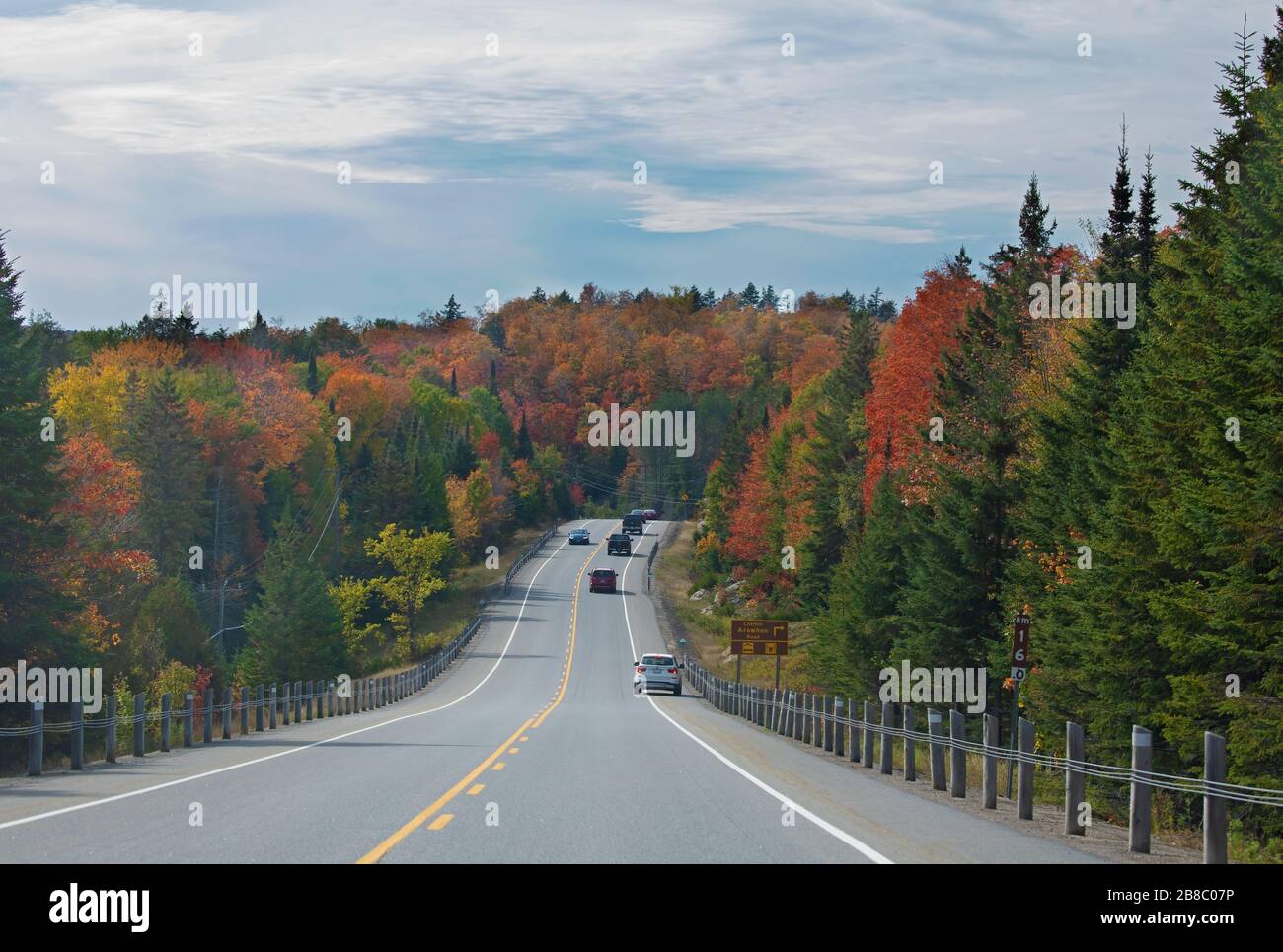 Prenez l'autoroute 60 dans le parc Algonquin, Canada Banque D'Images