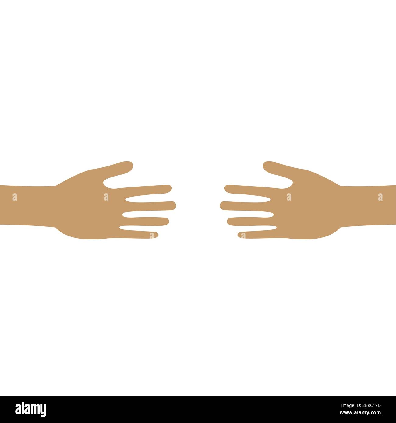 Deux mains isolées Illustration de Vecteur