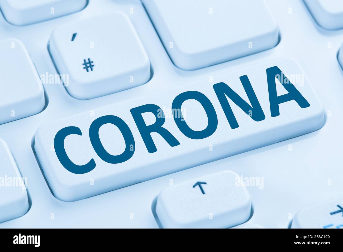 Virus Corona infection coronavirus maladie de soins de santé maladie maladie maladie ordinateur clavier Internet Banque D'Images