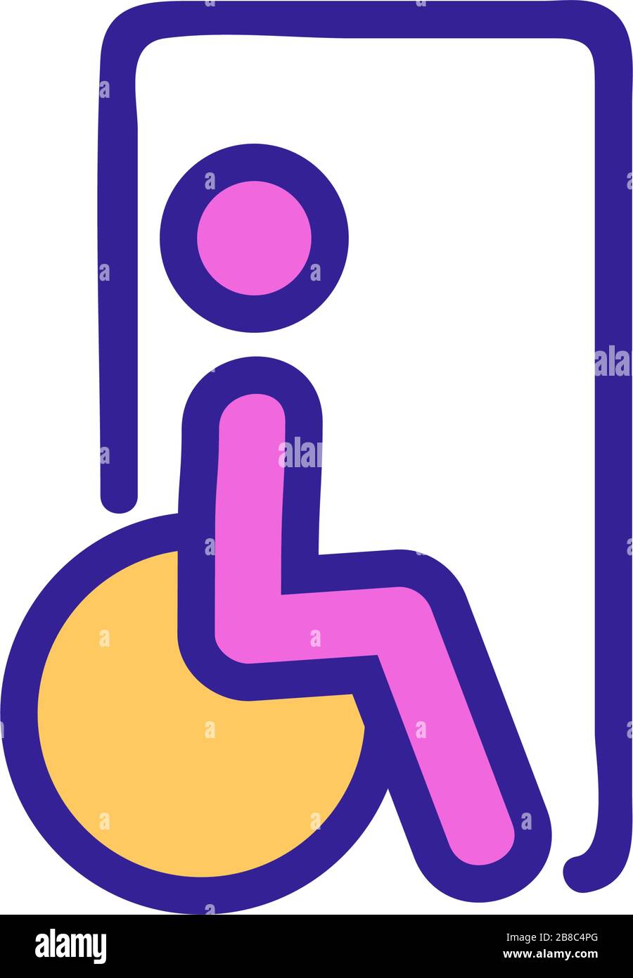 illustration vectorielle d'icône de fauteuil roulant de porte Illustration de Vecteur