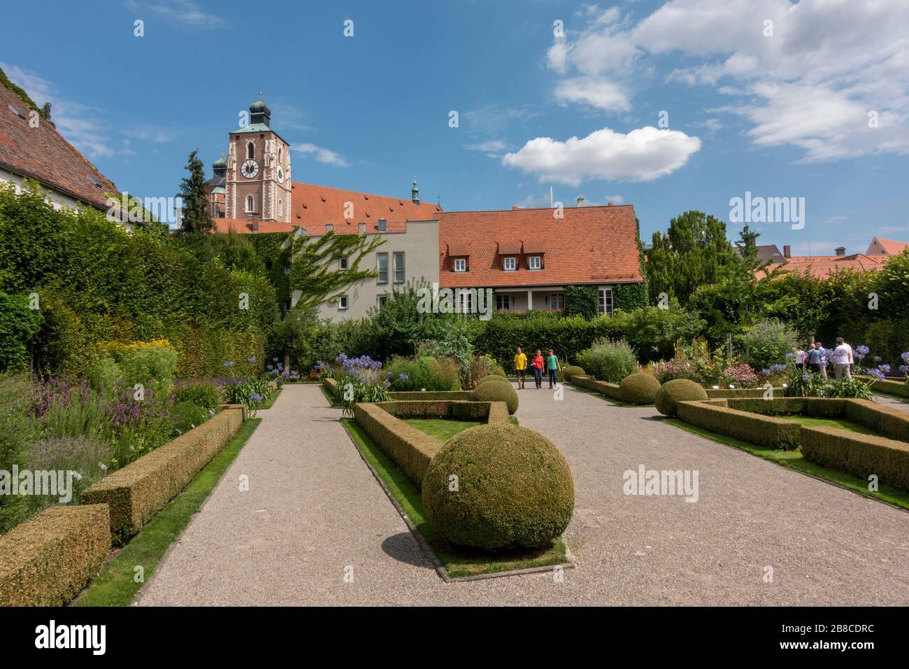 Les jardins du Deutsches Medizinhistorisches Museum (Musée allemand d'histoire de la médecine) à Ingolstadt, Bavière, Allemagne. Banque D'Images