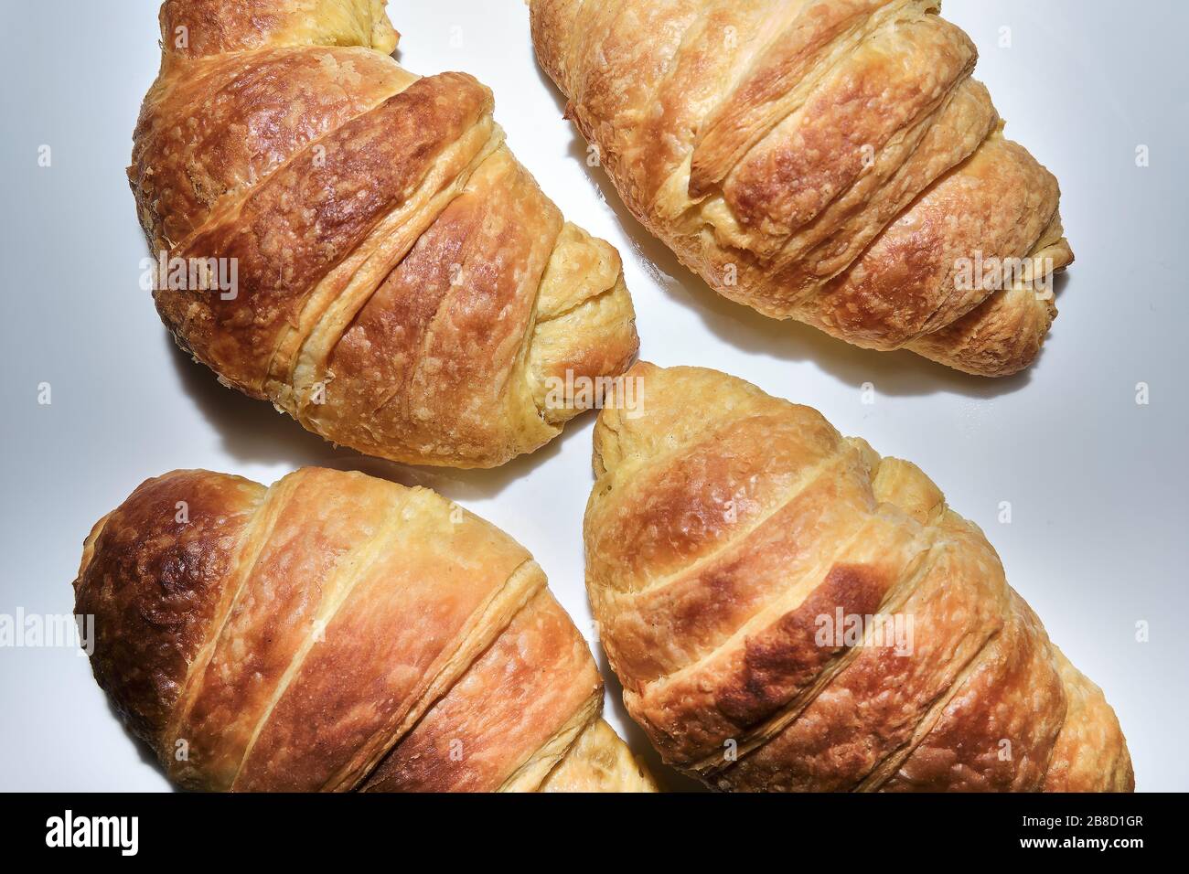 Parfait croissant français maison, de la pâte à la cuisine Banque D'Images