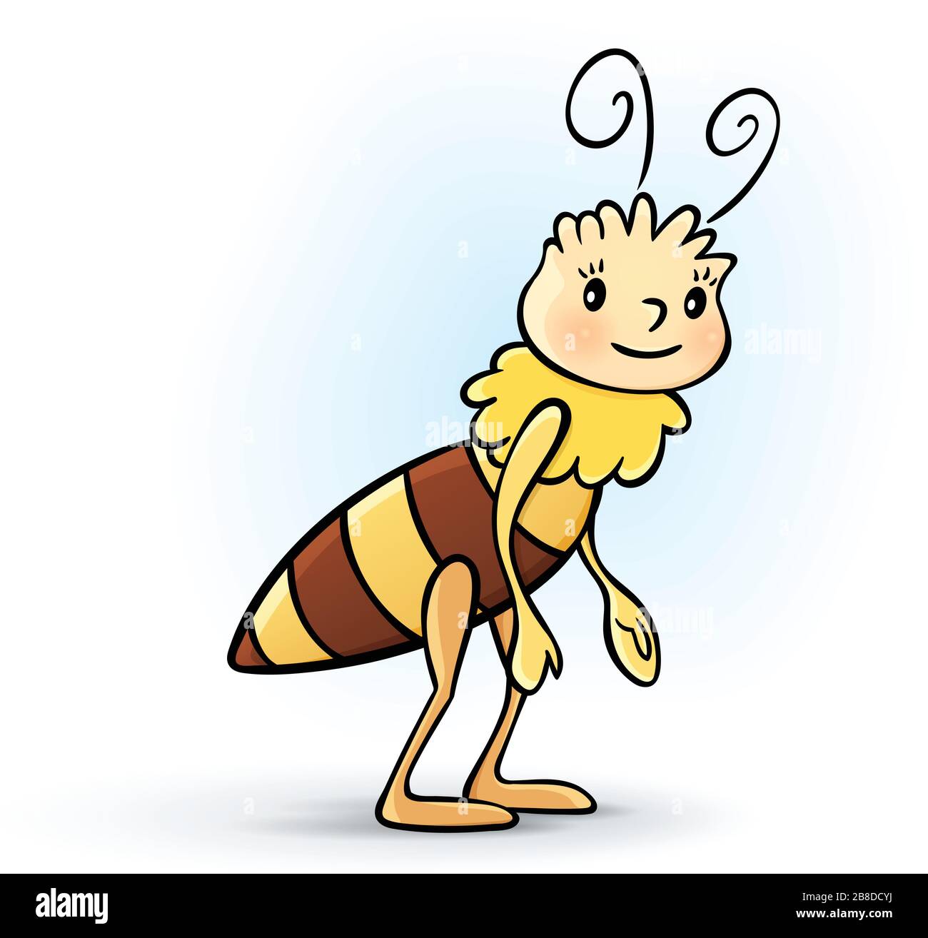 Bande dessinée vectorielle d'une abeille reine Illustration de Vecteur