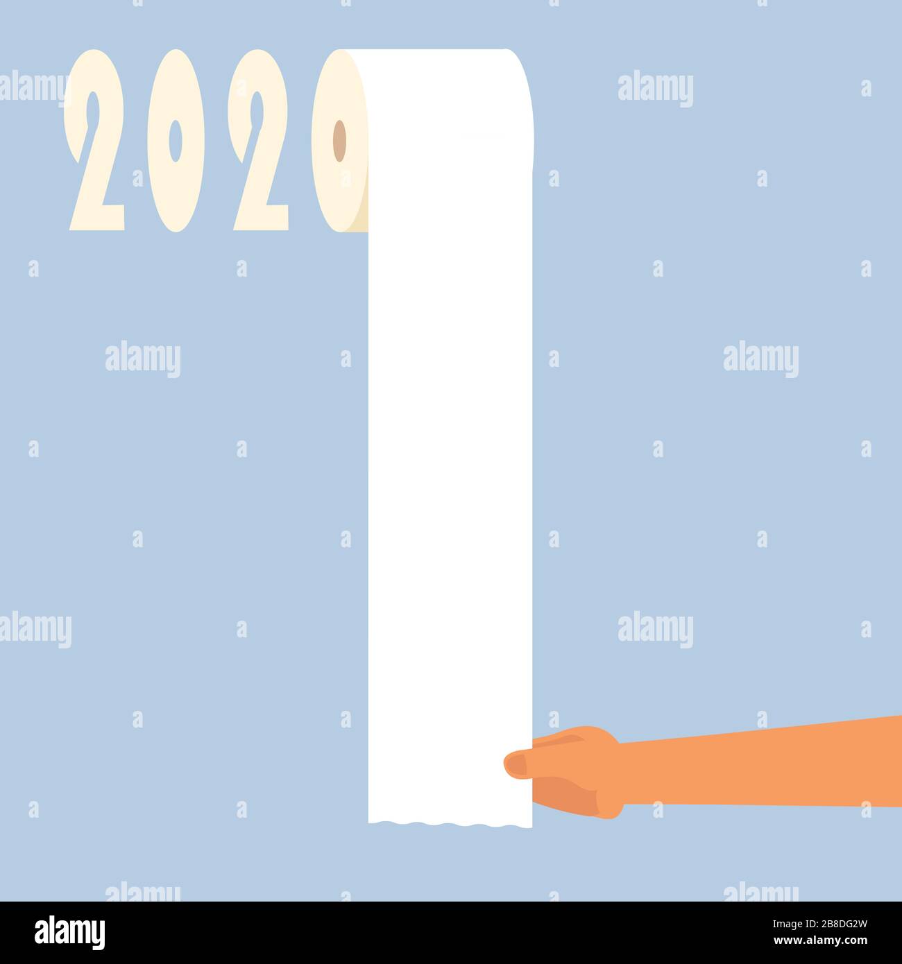 tissu de salle de bain tirant à la main - illustration de la forte demande de papier toilette en 2020 Illustration de Vecteur