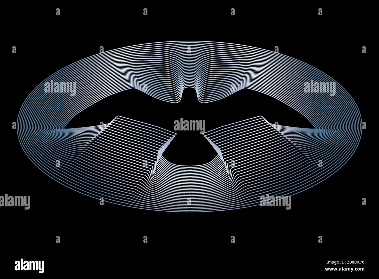 Logo oiseau dans le style guilloche. Illustration de Vecteur