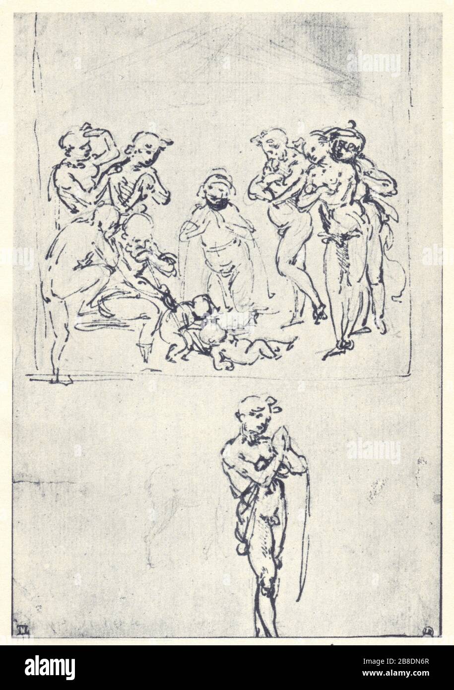 Léonard de Vinci. Etude pour l'Adoration des bergers. 1478-1480. Banque D'Images