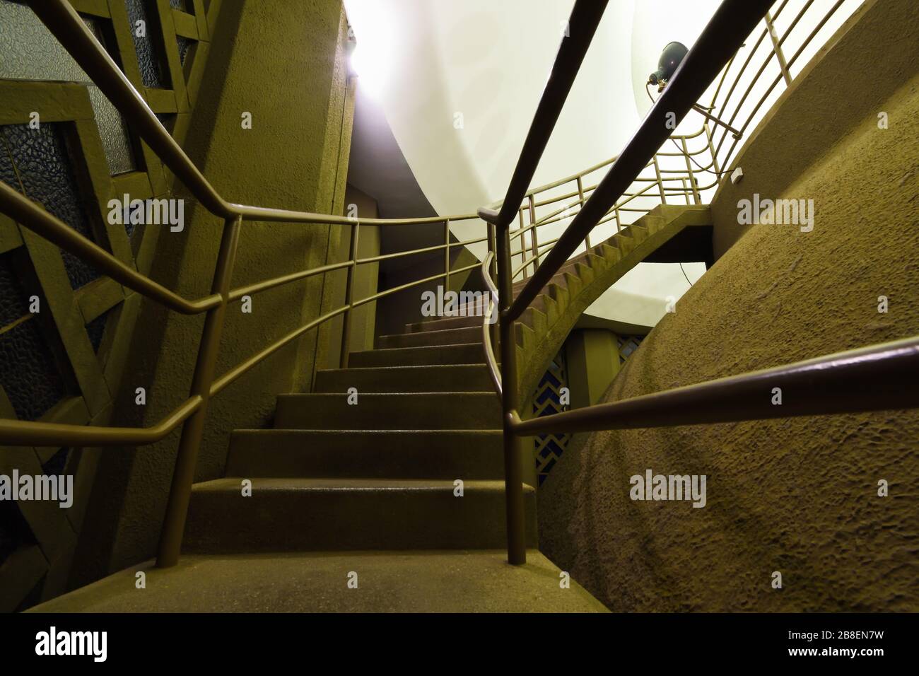 Dernier escalier dans la section supérieure du monument Voortrekker Banque D'Images