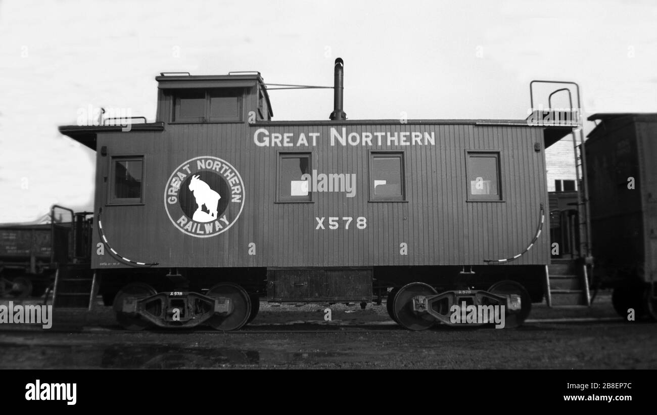 Great Northern Railway GNR Caboose X578 Banque D'Images