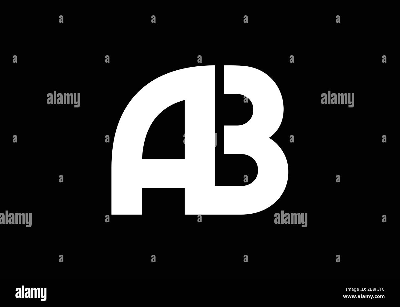 A B, AB modèle vectoriel de conception de logo lettre initiale, symbole d'alphabet graphique pour l'identité d'entreprise Illustration de Vecteur