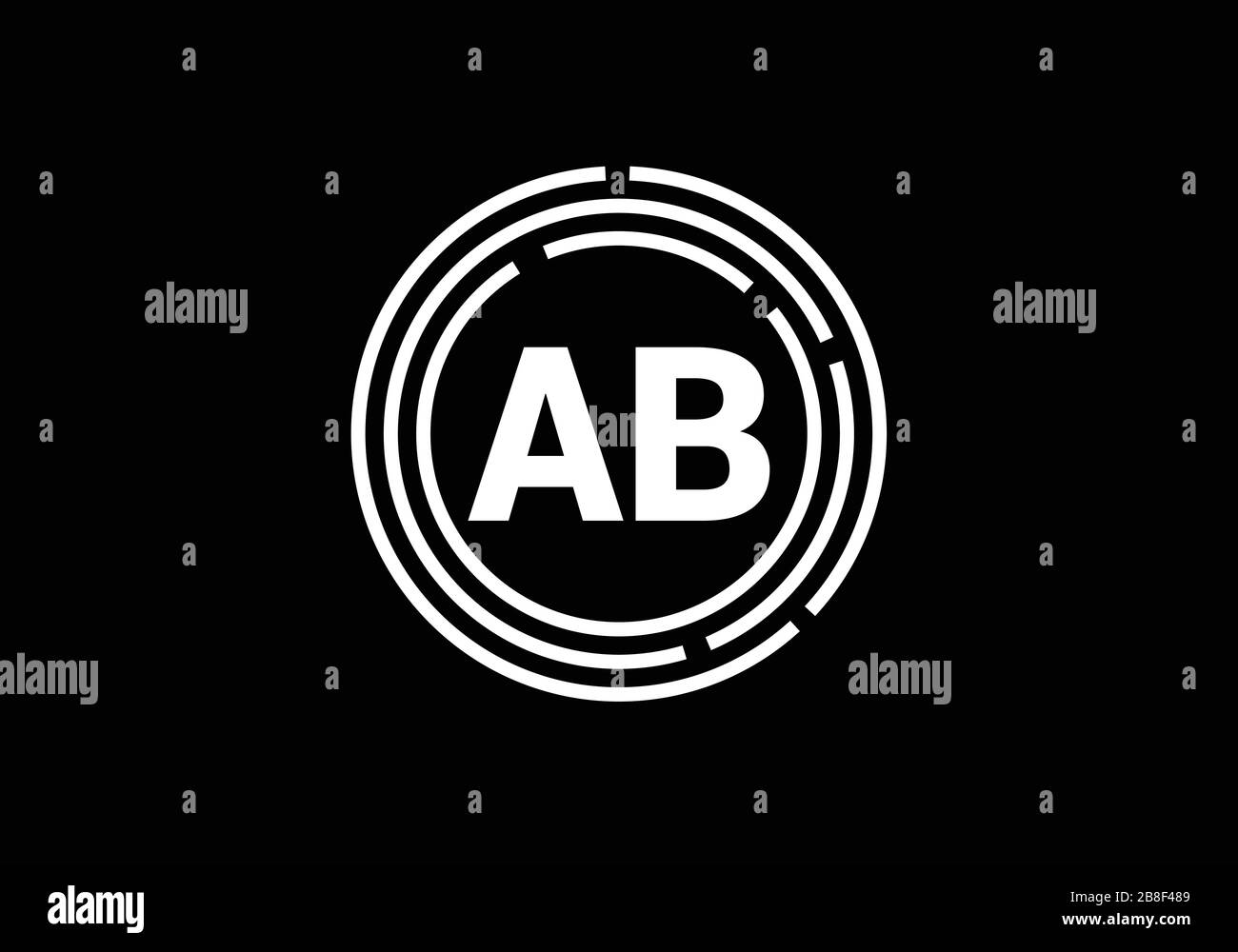A B, AB modèle vectoriel de conception de logo lettre initiale, symbole d'alphabet graphique pour l'identité d'entreprise Illustration de Vecteur