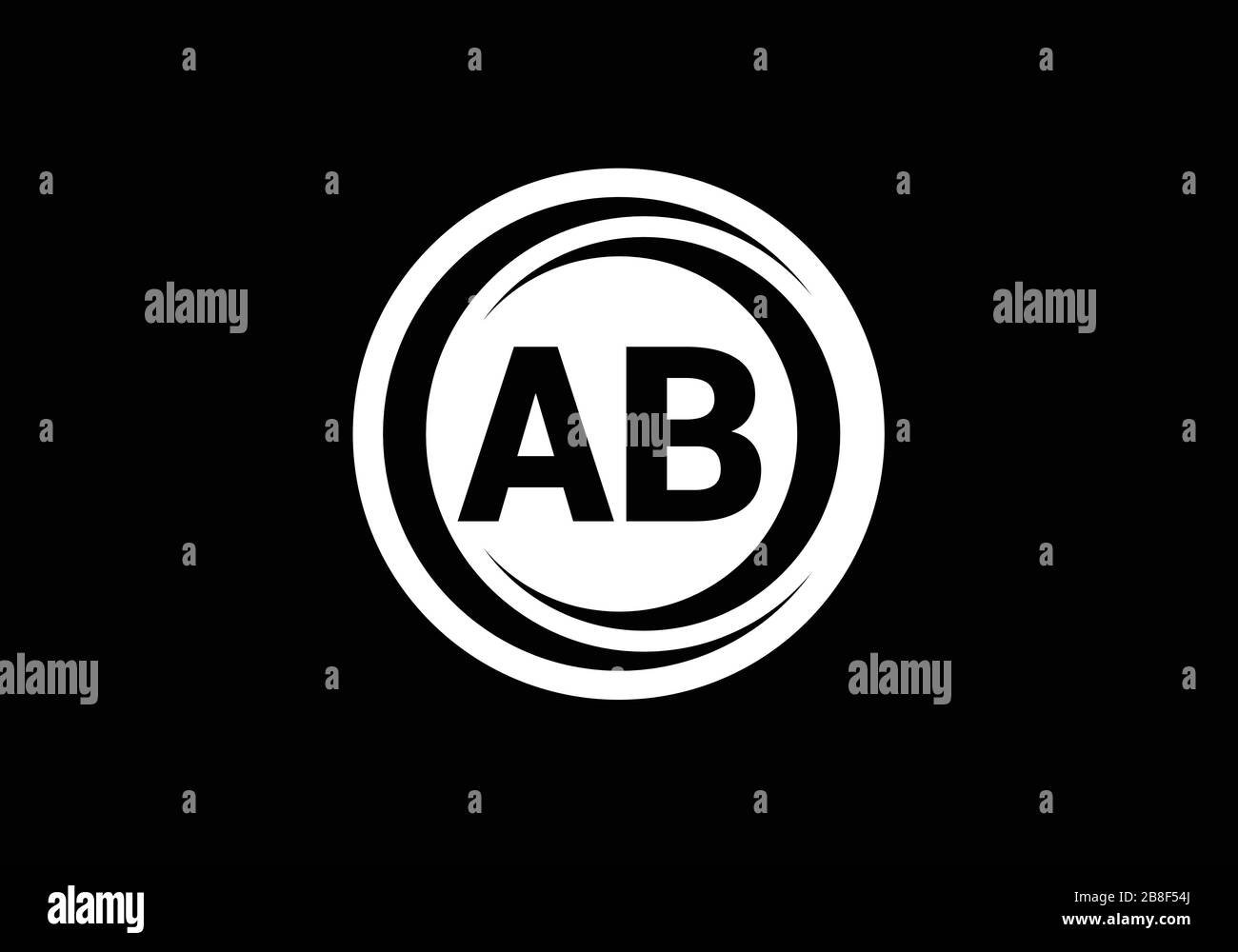 A B, AB modèle vectoriel de conception de logo lettre initiale, symbole d'alphabet graphique pour l'identité d'entreprise Illustration de Vecteur
