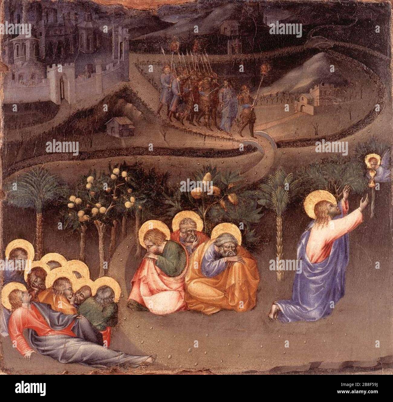 Giovanni di paolo, Christ dans le jardin de Gethsemane. Banque D'Images
