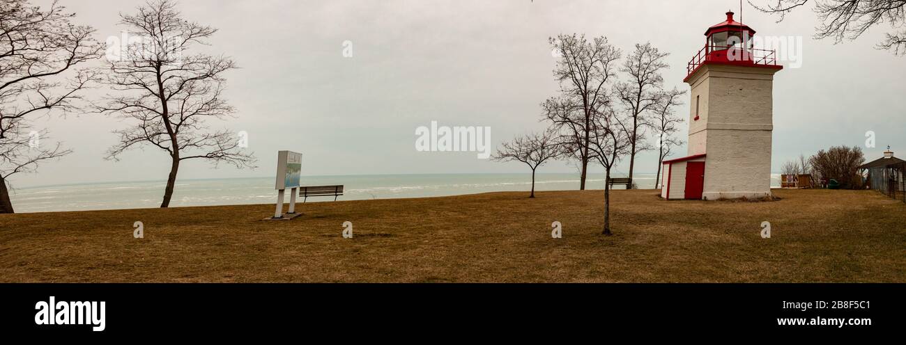 Photo panoramique du phare de Goderich Ontario Canada. Goderich est populaire pour le tourisme. Banque D'Images