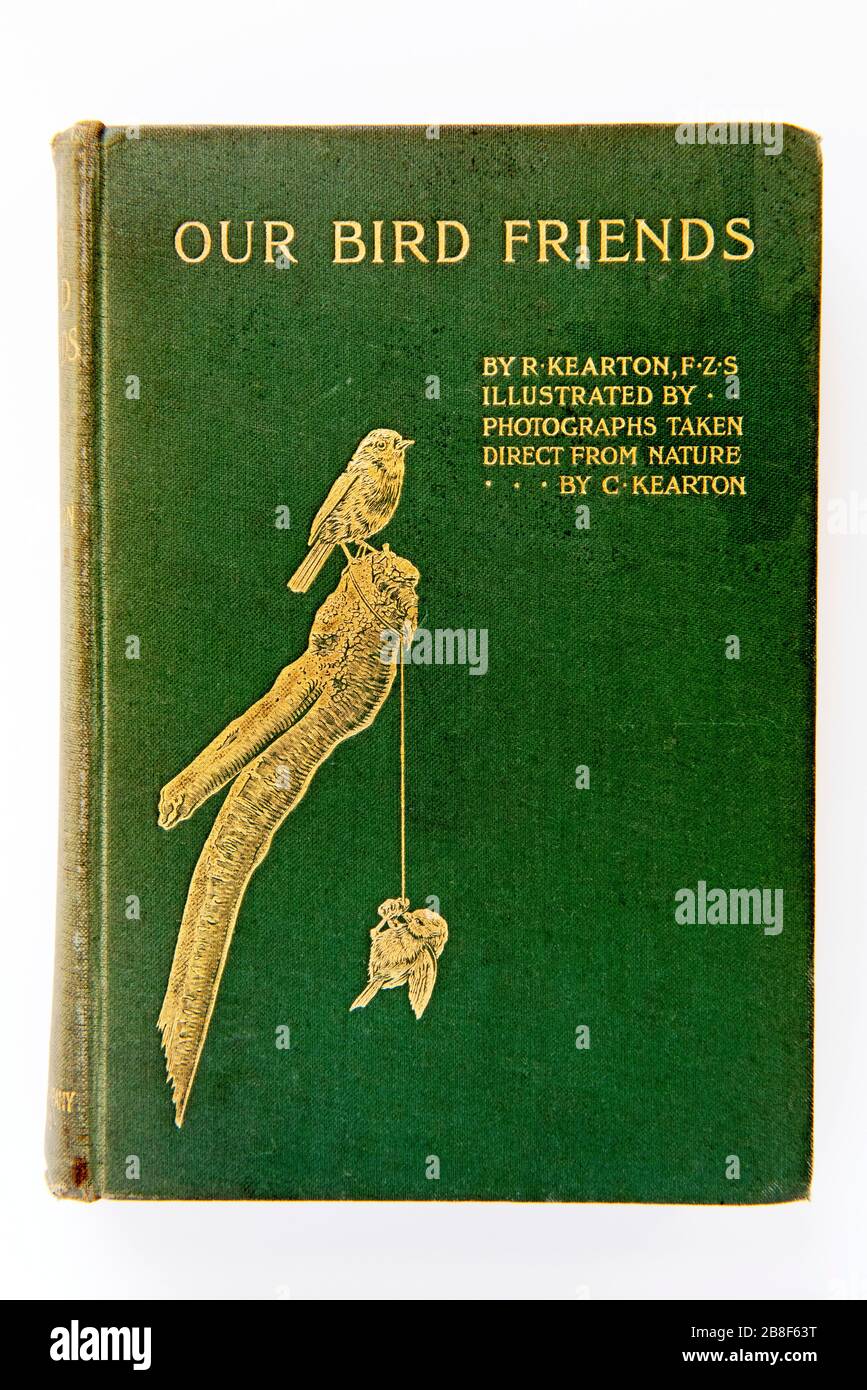Nos Amis des oiseaux par R Kearton et C Kearton livre rigide c. 1900 édition avec inscription datée de 1909. À usage éditorial uniquement. Banque D'Images