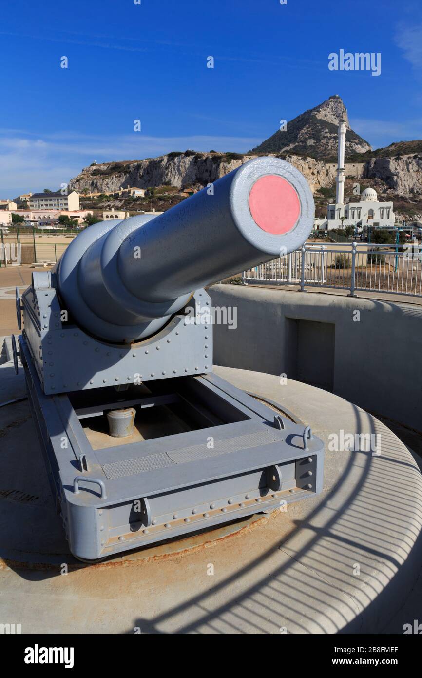 La batterie de Harding, Europa Point, Gibraltar, Royaume-Uni, Europe Banque D'Images