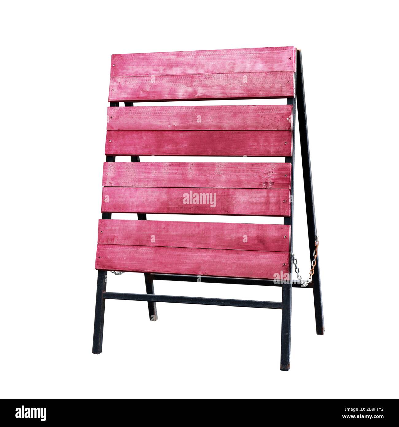Panneau de signalisation en bois, plancher de panneau de panneau de panneau en bois rose vide pour copie texte message décoration de boutique, panneau de panneau de panneau en bois debout (isolé sur blanc Banque D'Images