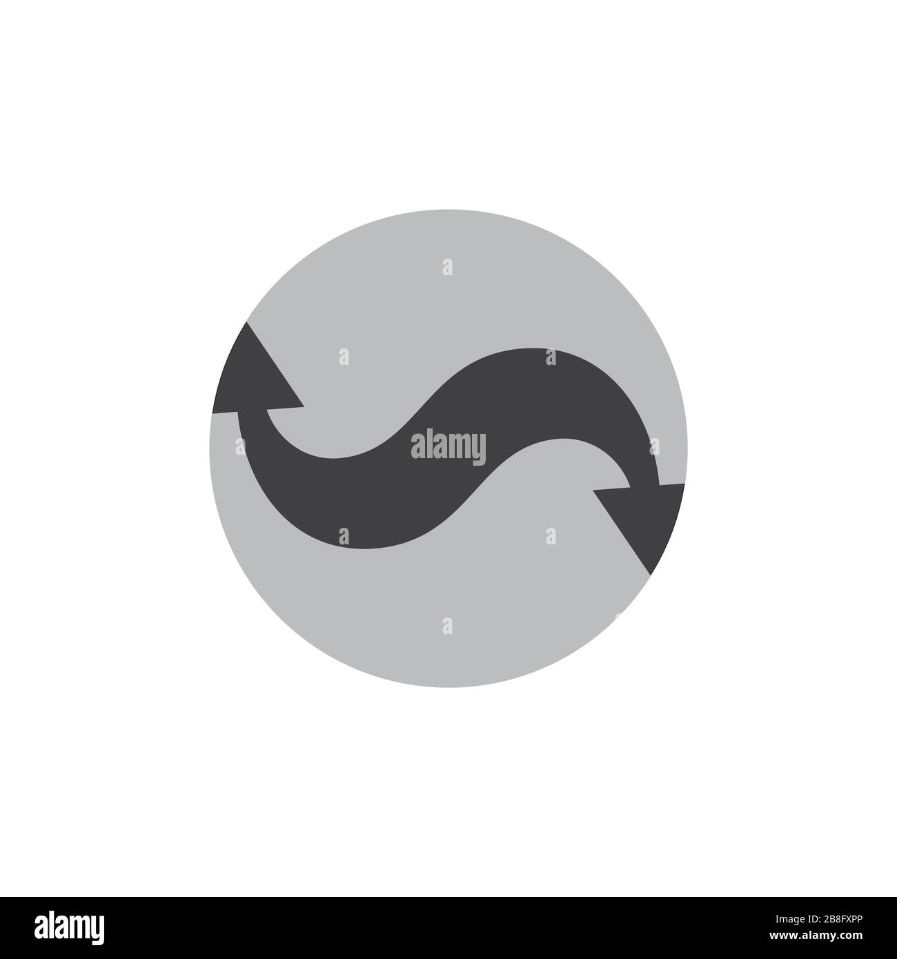 courbes directions opposées flèches conception simple logo vecteur Illustration de Vecteur
