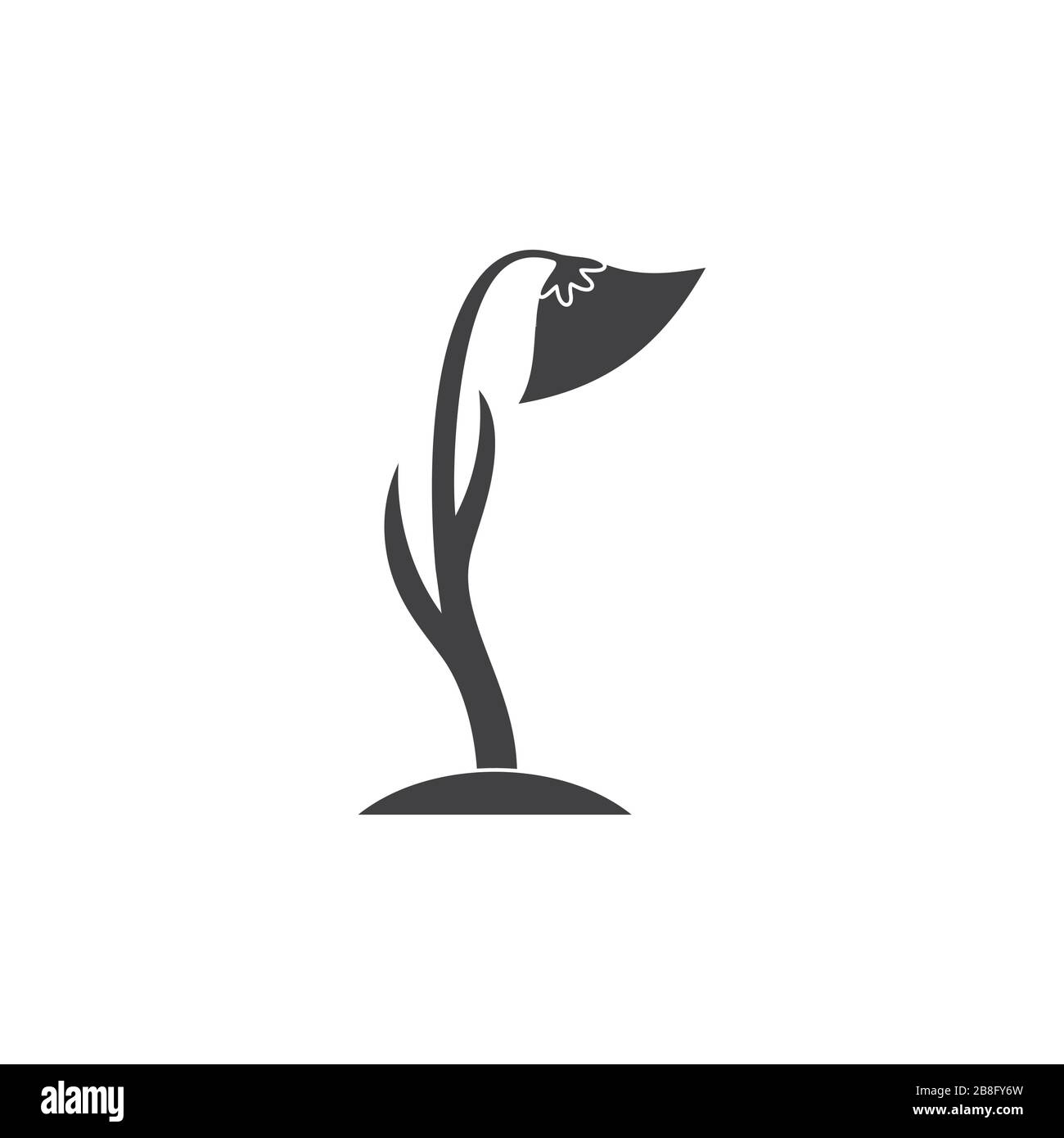 silhouette de fleur de plante simple logo de décoration vecteur Illustration de Vecteur