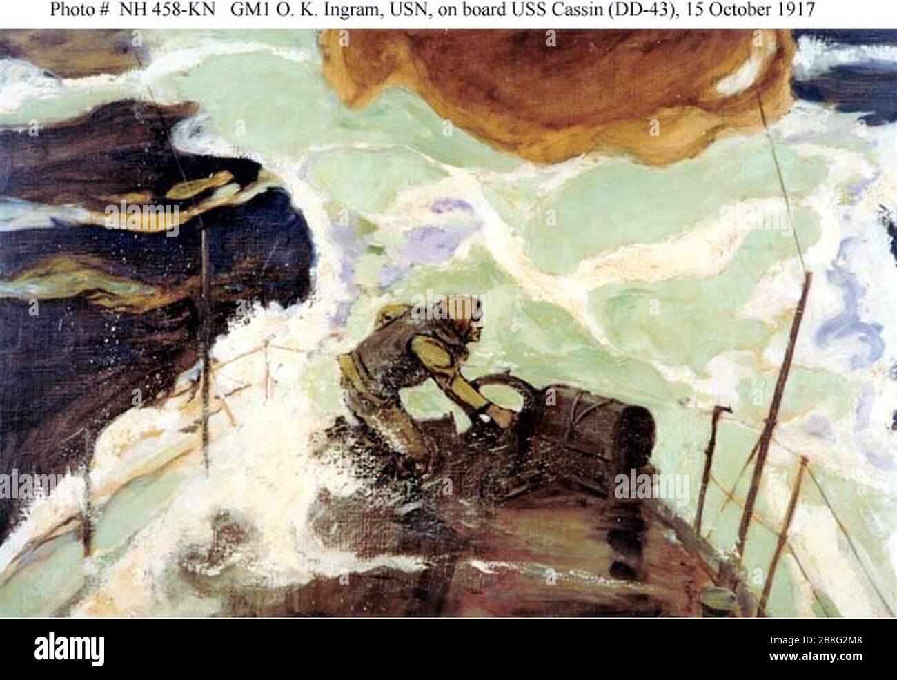 GM 1 O. K. Ingram à bord du USS Cassin (DD-43) 15 octobre 1917. Banque D'Images