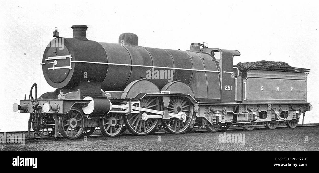 Locomotive GNR Atlantic 251 (Howden, Livre des locomotives pour Garçon, 1907). Banque D'Images