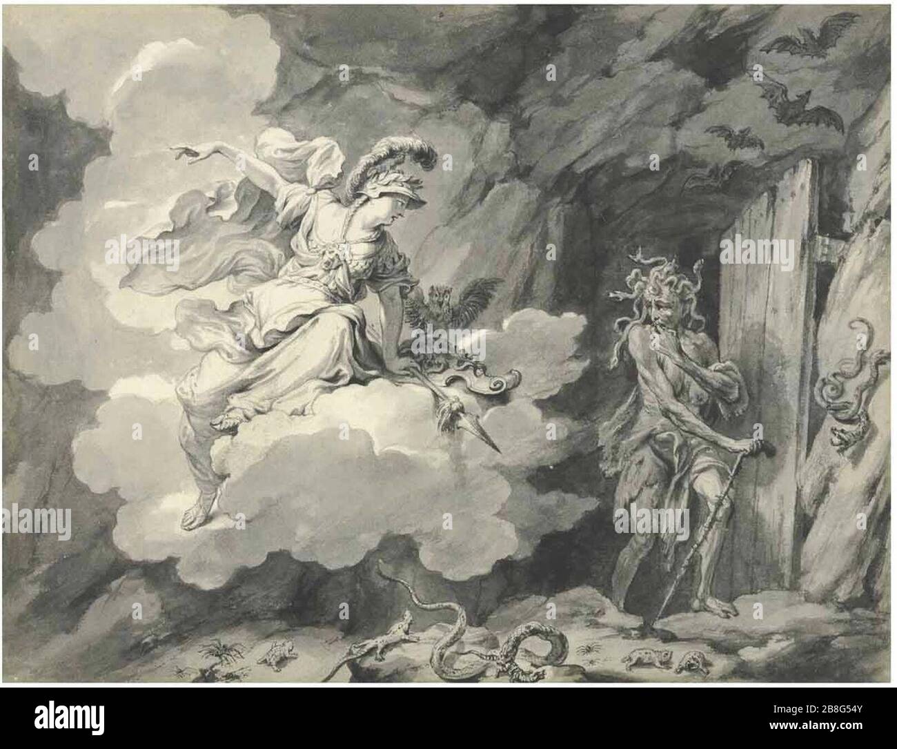 Godfried Maes - illustrations aux métamorphoses d'Ovid, Minerva à la Maison de l'ENVY. Banque D'Images
