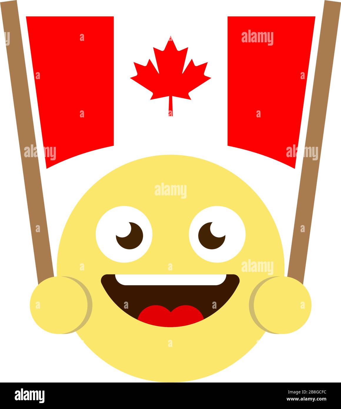 émoticone drapeau du canada icône vectorielle isolée sur fond blanc Illustration de Vecteur
