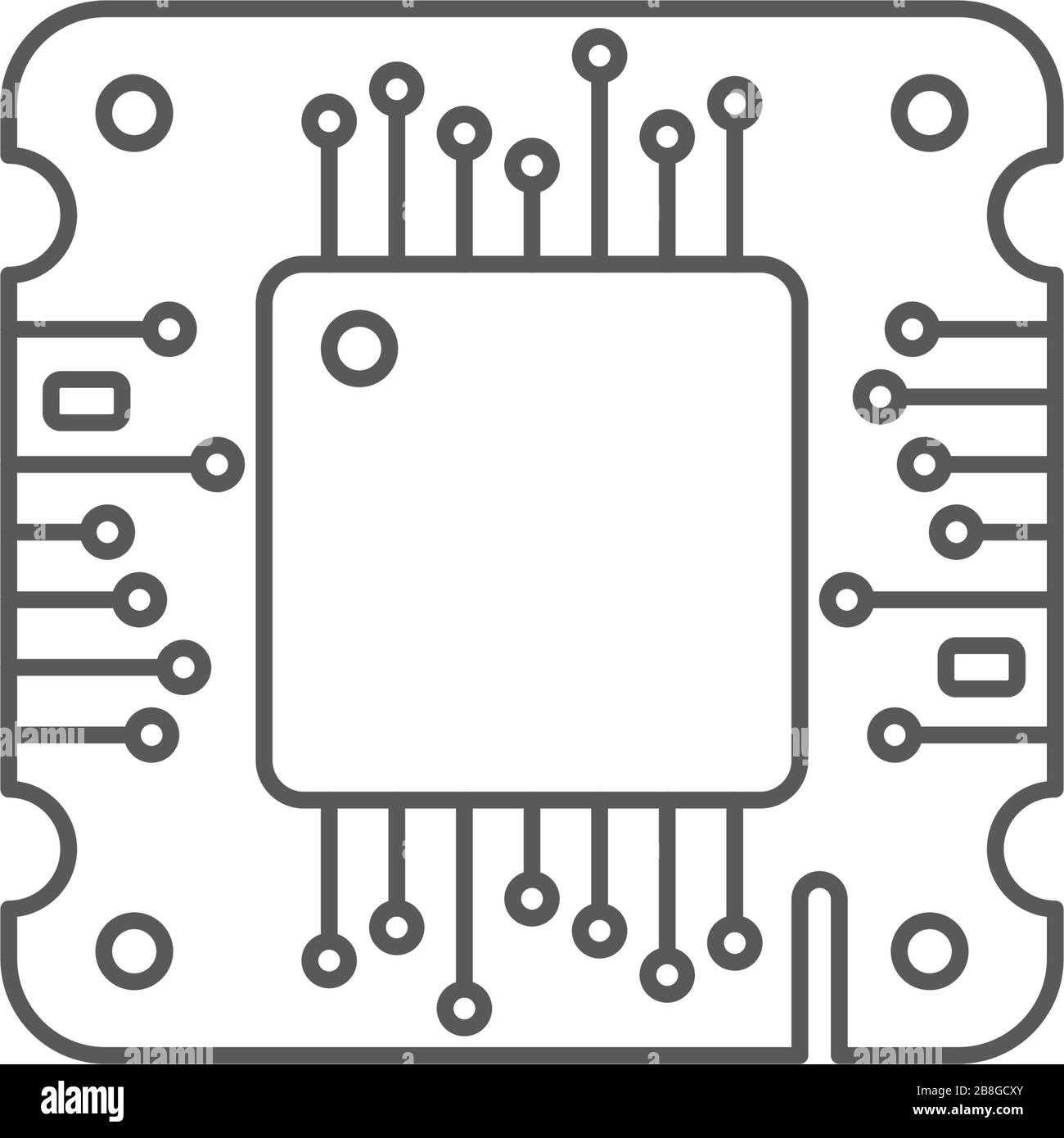 Icône vectorielle du processeur de la carte mère isolée sur fond blanc Illustration de Vecteur
